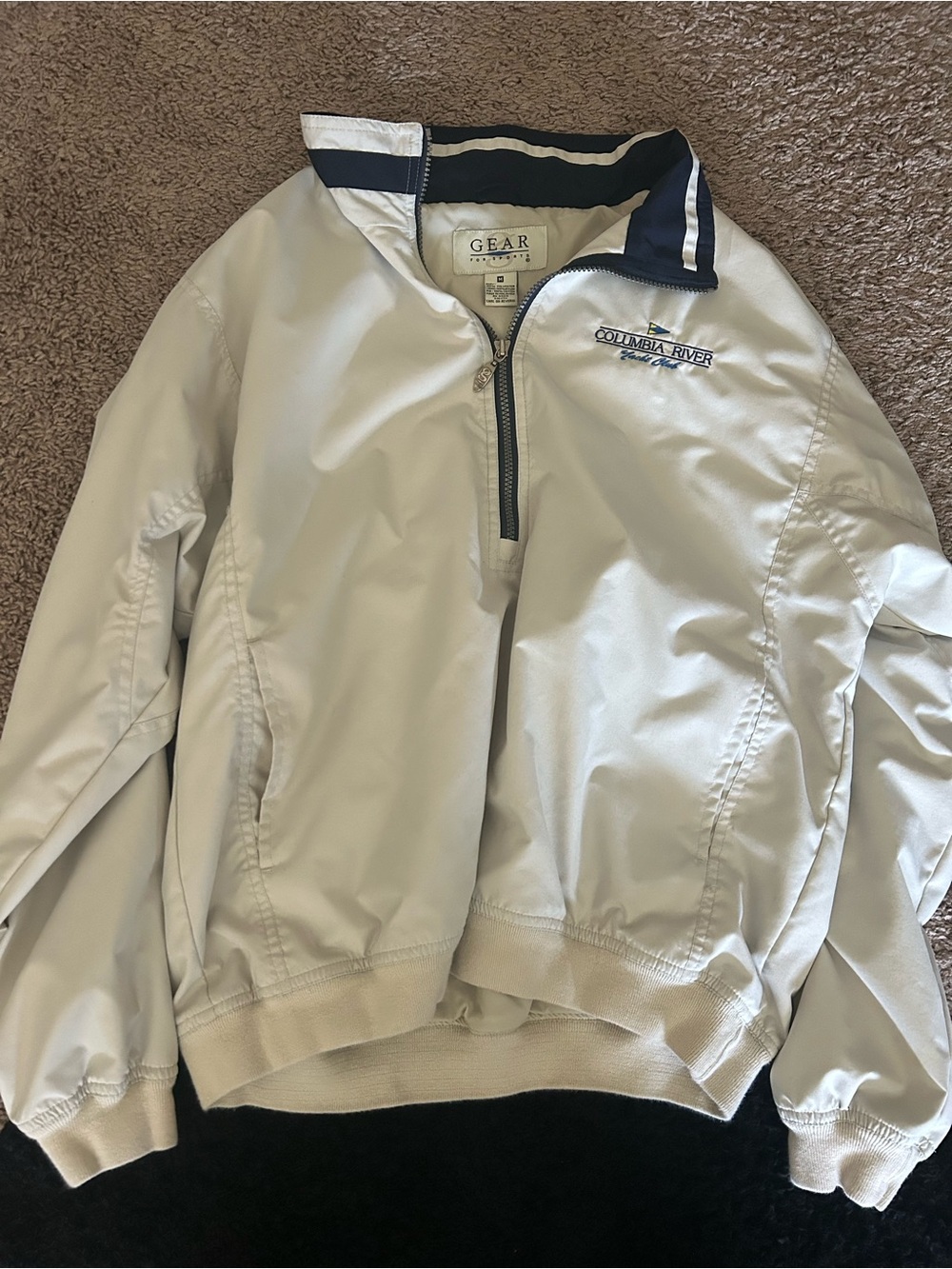 Gear For Sports White and Navy Half-Zip Pullover Jacket